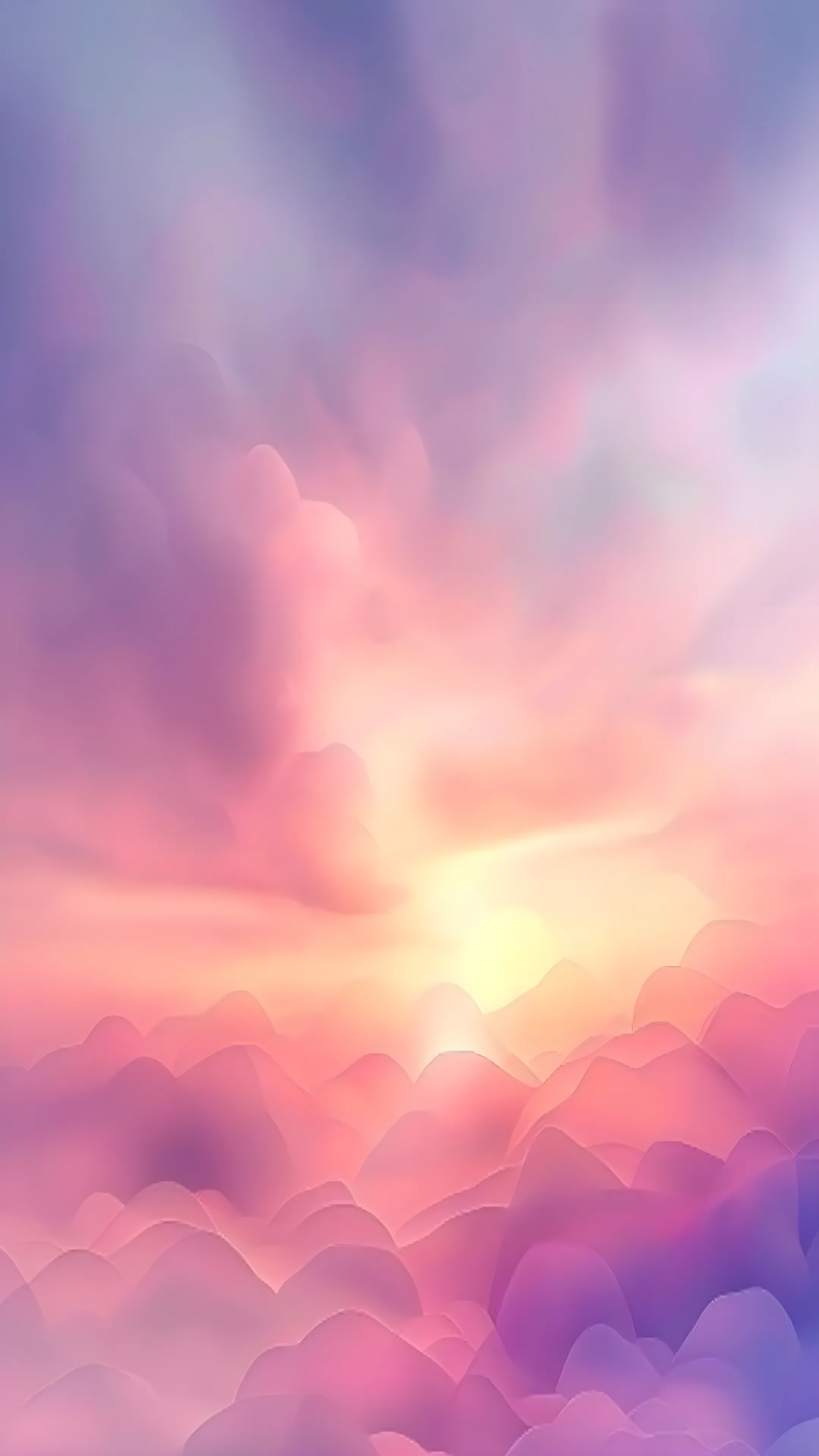 Soft cloud-like gradient mesh in sunset colors